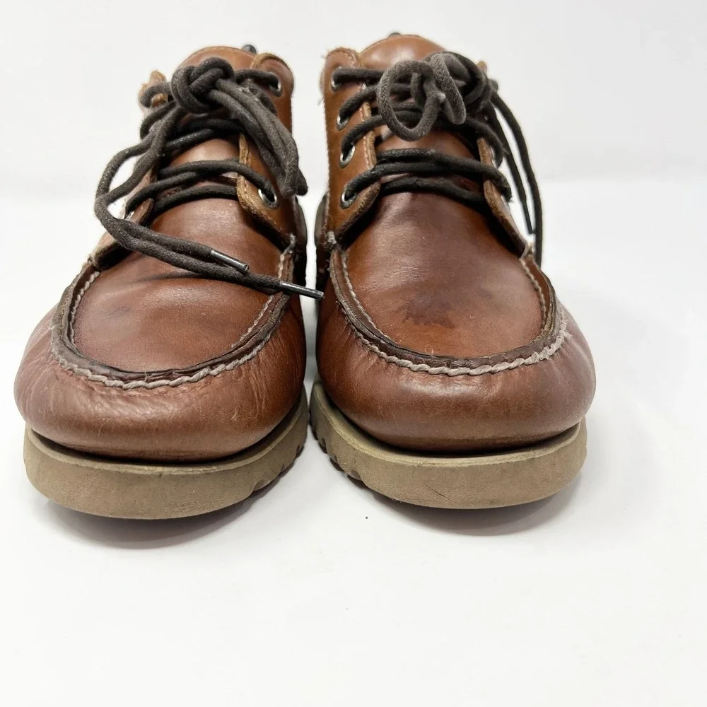 Sperry Top-Sider Tan Leather Moc Toe Chukka Ankle Boots Men's‎ 8.5 M Boat Shoes